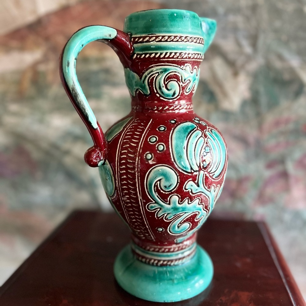 1960s Gmundner Keramik Pitcher Vase Austrian Pottery - Picture 5 of 10